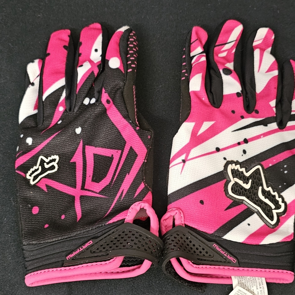 Women's Pink Fox Motorcycle Gloves